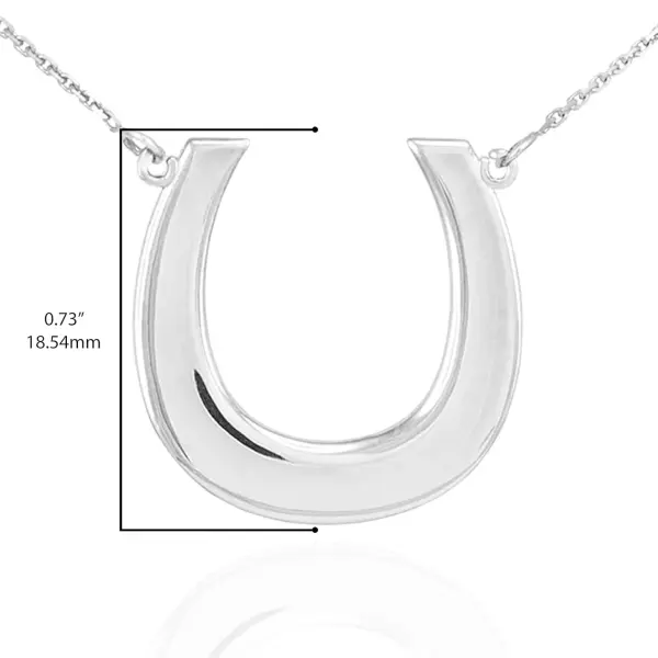 925 Sterling Silver Lucky Horseshoe Pendant Necklace