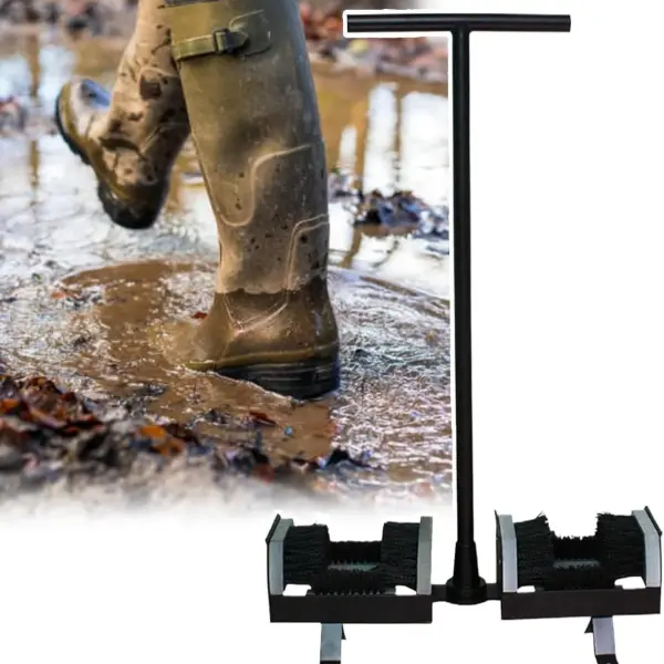 Heavy Duty Boot Scraper Brush with Anti-Slip Handle & Nylon Bristles - Efficient Mud Removal & Deep Cleaning Tool for Farmhouse, Garden, Outdoor Use