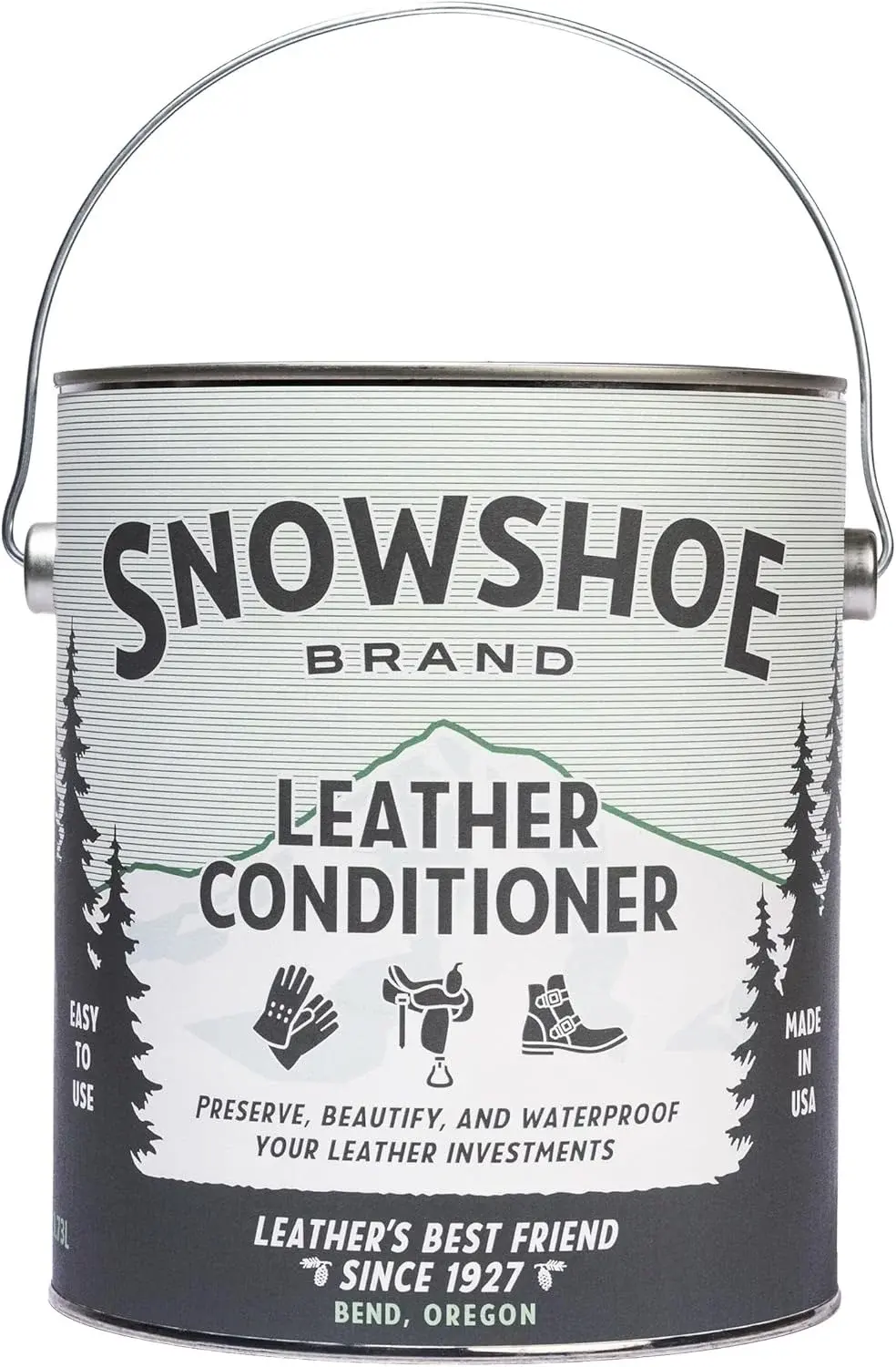 Snowshoe Leather Conditioner, Made in USA Since 1927 - Protect, Condition, Restore & Waterproof - Leather Conditioner for Furniture, Couch, Purses, Shoes, Boots, Gloves, Saddles (Gallon)