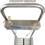 Farm Boot Scrubber with 3-Sided Brushes & Water Spray | Stainless Steel Shoe Cleaner Tool | Heavy-Duty Footwear Scraper for Livestock, Farm & Ranch Use