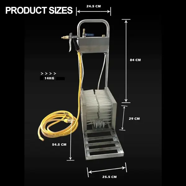 Farm Boot Scrubber with 3-Sided Brushes & Water Spray | Stainless Steel Shoe Cleaner Tool | Heavy-Duty Footwear Scraper for Livestock, Farm & Ranch Use