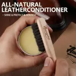 11 PCS Leather Care Kit - Horsehair Brushes,Saddle Soap,Waterproofing Wax,Mink Oil Conditioner,Polishing Cloth,Microfiber cloth,Boot Shoe Shine Cleaning Kit Gift for Men Cowboy Husband Dad ﻿