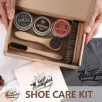 11 PCS Leather Care Kit - Horsehair Brushes,Saddle Soap,Waterproofing Wax,Mink Oil Conditioner,Polishing Cloth,Microfiber cloth,Boot Shoe Shine Cleaning Kit Gift for Men Cowboy Husband Dad ﻿