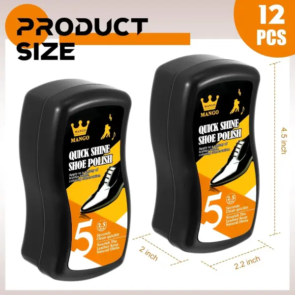 Loopeer 12 Pack Shoe Shine Sponge Bulk, Instant Leather Shoes Shiner Care for Boots, Leather Accessories Quick Cleaning