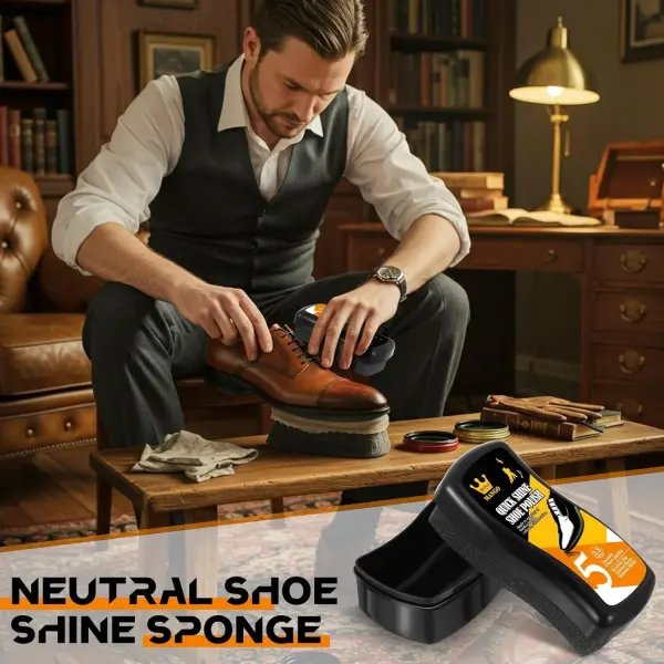 Loopeer 12 Pack Shoe Shine Sponge Bulk, Instant Leather Shoes Shiner Care for Boots, Leather Accessories Quick Cleaning