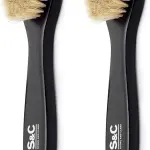 Premium Shoe Polish Brush Set - Horse Hair Brushes, Shoe Polish Applicator for Leather Footwear - Shoe Brushes for Cream & Polish - Made of White Horse Hair & Lotus Wood Handle