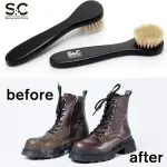 Premium Shoe Polish Brush Set - Horse Hair Brushes, Shoe Polish Applicator for Leather Footwear - Shoe Brushes for Cream & Polish - Made of White Horse Hair & Lotus Wood Handle