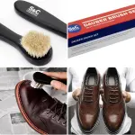 Premium Shoe Polish Brush Set - Horse Hair Brushes, Shoe Polish Applicator for Leather Footwear - Shoe Brushes for Cream & Polish - Made of White Horse Hair & Lotus Wood Handle