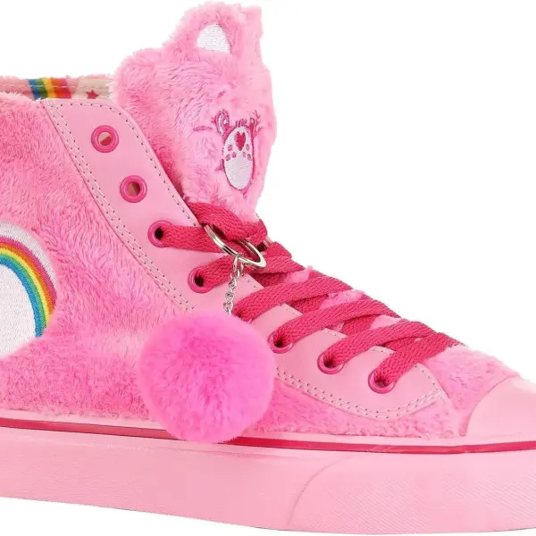 Care Bears Adult Pink Cheer Bear Shoes with Faux Fur and Embroidered Details