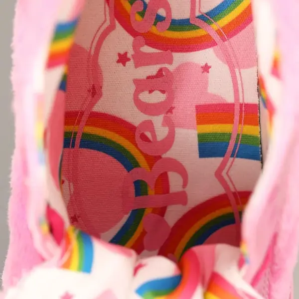Care Bears Adult Pink Cheer Bear Shoes with Faux Fur and Embroidered Details