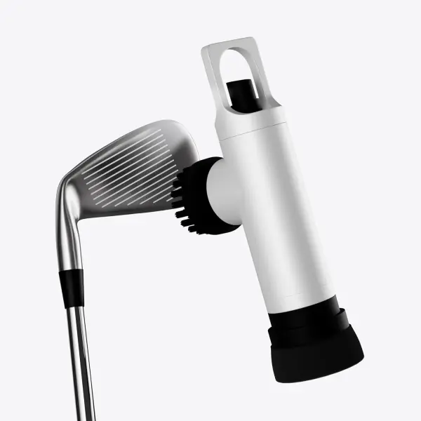 Golf Club Brush Cleaner with Water Spray Bottle and Sponge - Clean Golf Clubs Golf Balls Shoes All at Once - Heavy Duty - Golf Cleaning Device - Golf Accessories- USA Company (Pearl White)