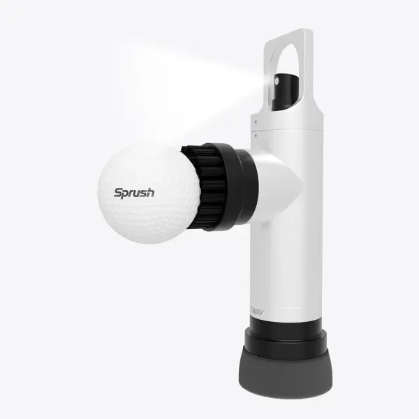 Golf Club Brush Cleaner with Water Spray Bottle and Sponge - Clean Golf Clubs Golf Balls Shoes All at Once - Heavy Duty - Golf Cleaning Device - Golf Accessories- USA Company (Pearl White)