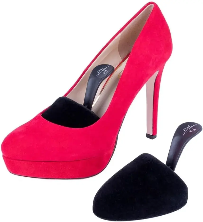 FootFitter Foam Shoe Trees with Handle for Women’s High Heels, Round Toe Travel Insert for Shoe Shape & Crease Protection