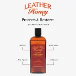 Leather Honey Complete Leather Care Kit Including 4 oz Cleaner, 8 oz Conditioner and 2 Applicator Cloths for use on Leather Apparel, Furniture, Auto Interiors, Shoes, Bags and Accessories