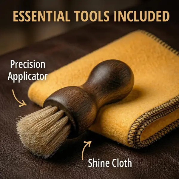 Eagle 13-Piece Shoe Polish Kit – Black, Brown & Neutral Shoe Wax & Boot Cream with Dauber Brushes and Shine Cloths – Leather Shoe Shine & Care Kit