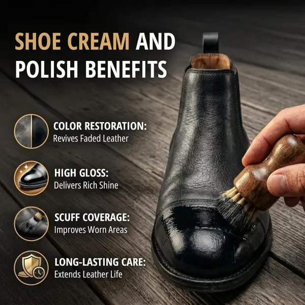 Eagle 13-Piece Shoe Polish Kit – Black, Brown & Neutral Shoe Wax & Boot Cream with Dauber Brushes and Shine Cloths – Leather Shoe Shine & Care Kit