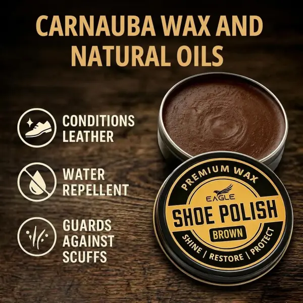 Eagle 13-Piece Shoe Polish Kit – Black, Brown & Neutral Shoe Wax & Boot Cream with Dauber Brushes and Shine Cloths – Leather Shoe Shine & Care Kit