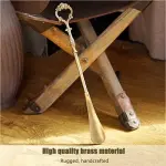 Premium Long Handle Brass Shoehorn for Seniors, Adults, Pregnant Women Effortless Shoe Access Aid, Handmade Quality Tool for Easy Home Entry, Durable Shoe Spoon for Everyday Use,A1