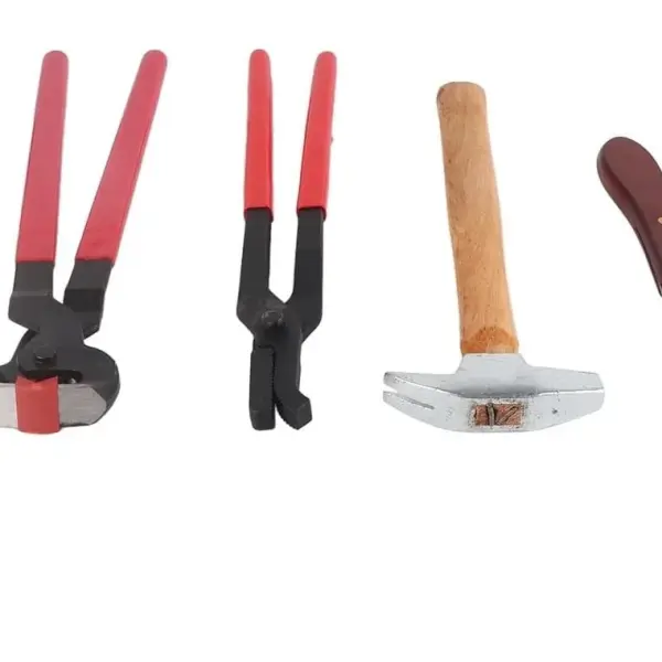 Haofy 6PCS Farrier Hoof Trim Tools, Alloy Professional Horseshoe Pliers, Durable Horseshoe File, Hoof Care Kit for Horses, Donkeys, Cows