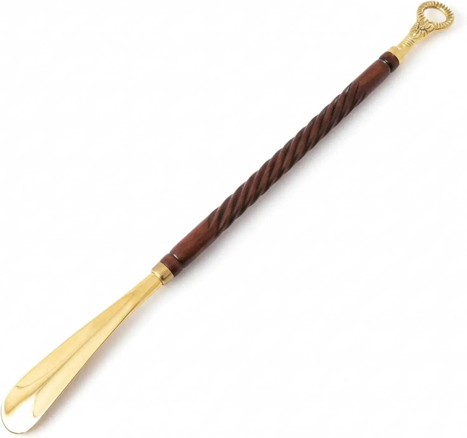 Wooden Shoe Horn with Brass Handle – Long Shoehorn for Men & Women – Handcrafted Wood & Brass Shoehorn – Easy Slip-On Shoe Helper – 62cm