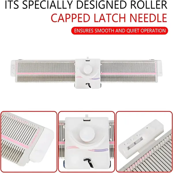 Automatic Knitting Machine Kit - 150 Stitches, 6.5mm Gauge, Easy-to-Use Plastic Sewing Tool for Sweaters, Scarves & Hats - Complete with Accessories for Home Crafting