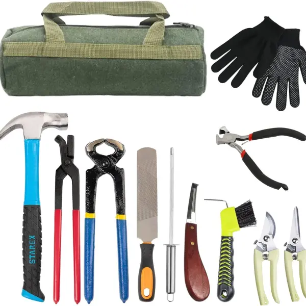 Farrier Tools12 Pcs Horse Farrier Tools Labor Saving Hoof Trimming Care Tools for Horses Cattle Sheep and Donkeys