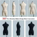 Adjustable L-Model Black Dress Form on Wheels - 84" Mannequin for Tailors, Designers & Clothing Display - Height Adjustable Sewing Dummy Fashion Tool
