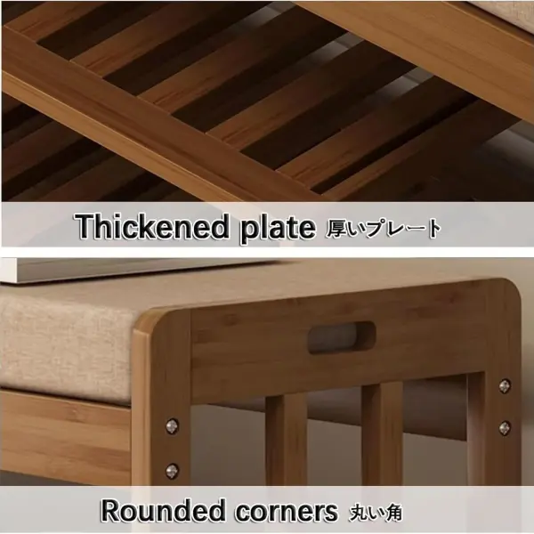 Shoe Bench with Storage, Wooden Shoe Storage Bench with Cushion&Hidden Drawer, 2-Tier Shoe Rack Bench for Entryway, Checkroom, Hallway,70x30x44cm/27.5x11.8x17.3in