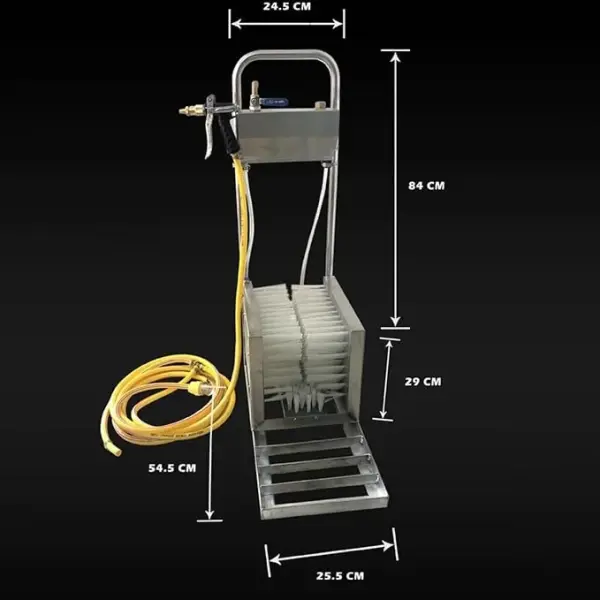 Heavy-Duty Rain Shoe Scrubber & Boot Brush, Automatic Stainless Steel Mud Remover with Water Spray Gun, All-Weather Industrial Shoe Cleaner for Farm & Livestock Care