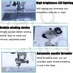 Electric Embroidery Machine, Automatic Sewing Machine with Large LCD Touch Screen, DIY Embroidery Tool, 210 Built-in Letters and 30 Pattern Borders, Simplified Sewing, 7" LCD Touch Screen