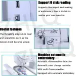 Electric Embroidery Machine, Automatic Sewing Machine with Large LCD Touch Screen, DIY Embroidery Tool, 210 Built-in Letters and 30 Pattern Borders, Simplified Sewing, 7" LCD Touch Screen