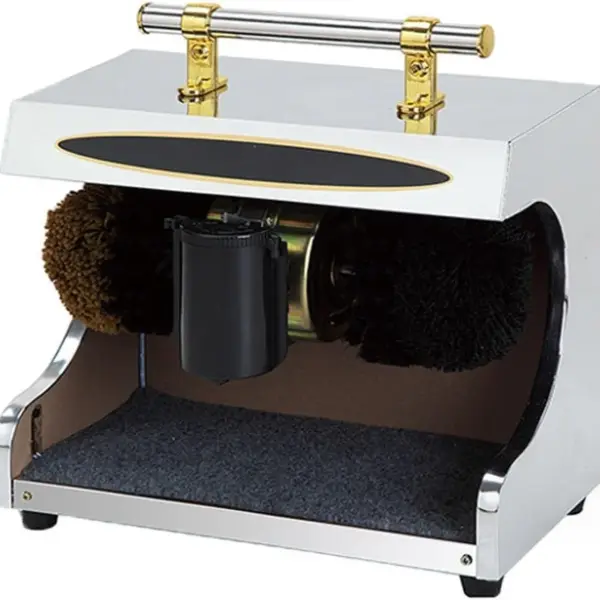 Automatic Electric Shoe Polisher Machine, Low Noise Commercial Shoes Shine Machine with Soft & Hard Brushes, Easy Clean Shoe Polisher for Home Office Hotel,A-110V
