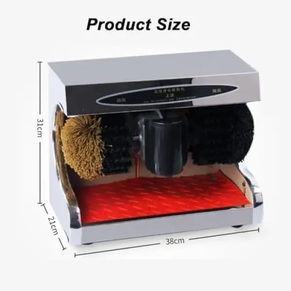 Automatic Electric Shoe Polisher Machine, Low Noise Commercial Shoes Shine Machine with Soft & Hard Brushes, Easy Clean Shoe Polisher for Home Office Hotel,A-110V
