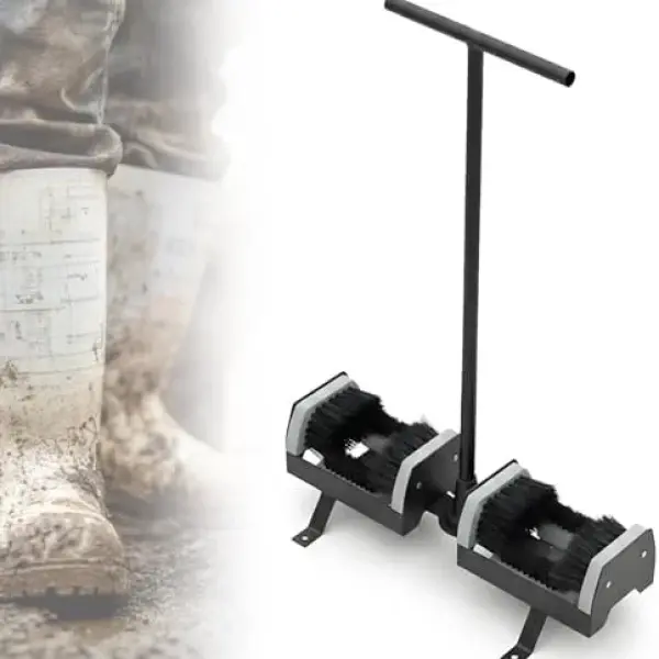 Heavy-Duty Boot Cleaner Brush - Floor-Mount Scraper and Scrubber with Handle for Easy Dirt Removal from Shoes and Boots