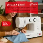 Bernette B33 Swiss Design Sewing Machine | Mechanical, Heavy-Duty, Portable, 15 Built-In Stitches, 5mm Stitch Width, Front-Loading Bobbin, Semi-Automatic Threader, Cutter,10 Bobbins