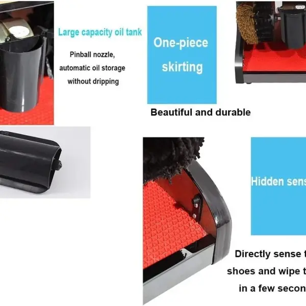 Home Shoe Polisher Floor Standing Heavy Duty Shoe Polisher with armrest Spherical Soft Brush Hotel Lobby Home or Public Automatic Induction Machine (Color: B) (E )