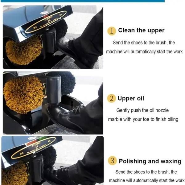 Home Shoe Polisher Floor Standing Heavy Duty Shoe Polisher with armrest Spherical Soft Brush Hotel Lobby Home or Public Automatic Induction Machine (Color: B) (E )