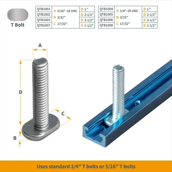 POWERTEC 36 Inch x4 Universal T track with 100 Pcs, 6 X 1/2" Wood Screws, Double-Cut Profile T track with Predrilled Mounting Holes for Woodworking Jigs and Fixtures, Router Table, Workbench, 71951