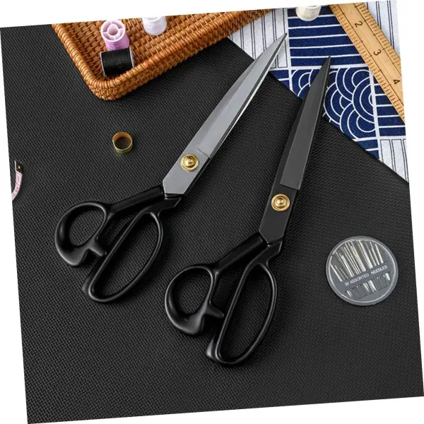 Tofficu 2Pcs Professional Sewing Scissors Multipurpose Manganese Tools for Tailoring Crafting and Embroidery Comfortable Grip Blades