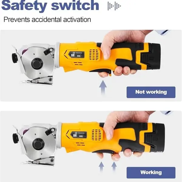 MXBAOHENG Electric Scissors Cordless Cardboard Cutter Rotary Cutter with Safety Switch, Power Box Cutter Fabric Cutting Machine (2 Batteries)