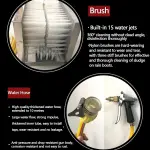 Stainless Steel Shoe Scraper Brush with Water Spray Gun for Mud Removal, 360° Cleaning for Farm, Garden, Outdoor Use