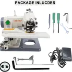 Adjustable Blindstitch Sewing Machine, 1250 SPM Hemming Machine for Cuffs, Skirts & Draperies, Desktop Skip Stitch Ratio 1:1 to 2:1, Professional Hemmer Tool