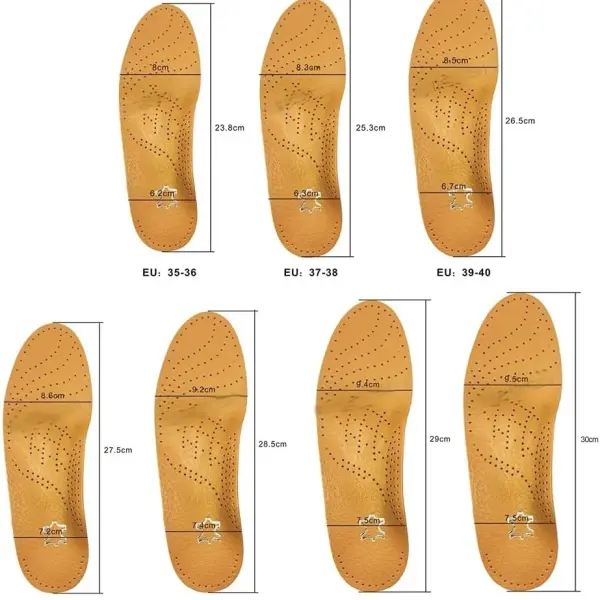 JSEIAJB Leather Orthotic Insole for Flat Feet Arch Support Orthopedic Shoes Sole Insoles for Men and Women Shoe Pad