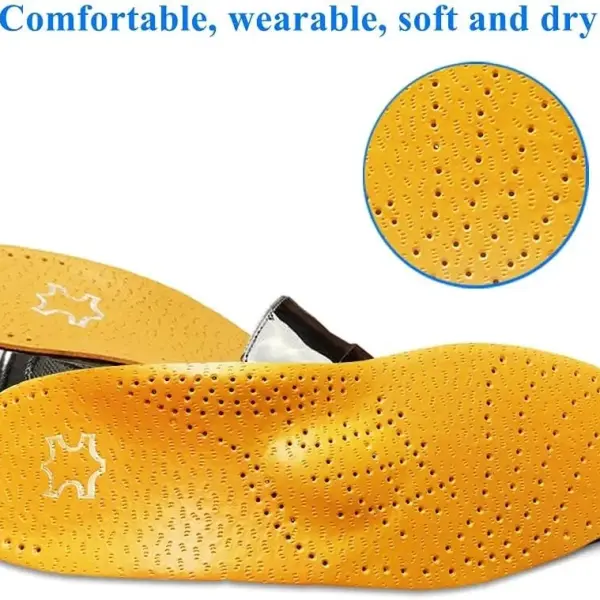 JSEIAJB Leather Orthotic Insole for Flat Feet Arch Support Orthopedic Shoes Sole Insoles for Men and Women Shoe Pad