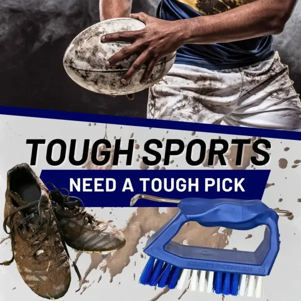 Kelcie's Handheld Shoe Cleaning Brush with Pick for Cleaning Mud Off Shoes in Minutes - Boot Brush & Cleat Cleaner for Golf, Soccer & Other Outdoor Footwear - Heavy-Duty Stiff Bristles Boot Scrubber
