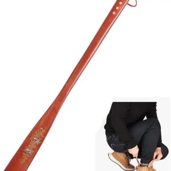 Extra Long Wooden Shoe Horn Boot Spoon Lightweight Easy Wear Helper Shoehorns for Seniors Kids Adults, Shoe Spoon Boot Spoons for All Footwear Types,A1