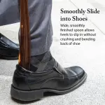 FootFitter 21" Long Shoe Horn, Nickel-Plated Handle & Tortoiseshell Spoon Shoe Aid for Smooth Slip-On Comfort (Made in Italy)