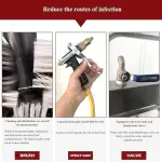 Stainless Steel Boot Washer with Water Spray Gun, Three-Sided Hard Brushes, Effective Mud Snow Dust Cleaning Tool for Outdoor Footwear