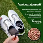 Clean Kit for Golf Shoes and Accessories - 6-item Kit: No Rinse Foaming Cleaner, Brush, Cloth, Cedar Inserts