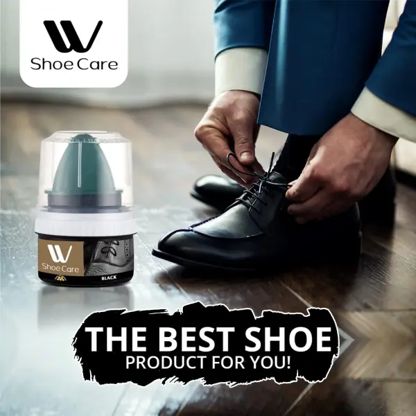 WBM W Shoe Care Shoe Cream with Sponge Applicator, Protects Leather from Scuffs and Scratches, Best for All Kind of Leather Surfaces, Professional Shine with Black, Brown & Neutral